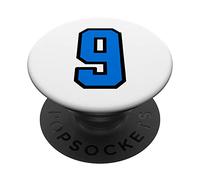 Blu Nero Numero 9 PopSockets PopGrip Adesivo