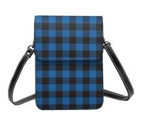 Blu Nero Plaid Una Stampa Piccola Crossbody Borse per le Donne, Piccole Borse In Pelle Cellulare Cross Body Bag