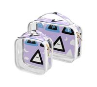 Blu Nero Triangoli Geometrici Viola Appeso Toiletry Viaggio TSA Approvato Piccola Borsa Cosmetica Portatile Aereoporto Compagnia Aerea Compliant