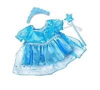 BLU NEVE PRINCIPESSA VESTITO COME FROZEN ELSA TEDDY BEAR COMPLETO ABBIGLIAMENTO CON BACCHETTA MAGICA E TIARA ADATTO A 38.1cm 40.6cm 39 cm BUILD A BEAR FACTORY ORSETTI
