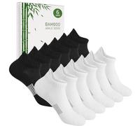 Blu Ninfee Calzini da Ginnastica in Bambù da Donna, Calzini da Corsa Traspiranti, Regali per Donne, 6 Paia, Nero/Bianco, 35-38, 39-42