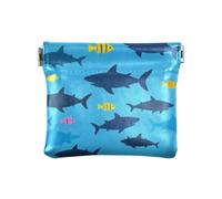 Blu Oceano Cartone Animato Pesce Mare Sagome Donna Portafoglio in Pelle Portafoglio Comodo Mini Borsetta da Donna Oceano Blu Oceano Cartone Animato Sagome Pesci Mare Pesce, Taglia unica, Stampa Arte,