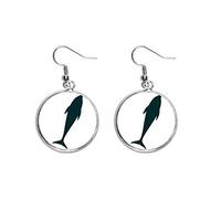 blu oceano docile razionalizzare delfino orecchino d'argento., Ceramica Argento