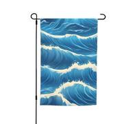 Blu Oceano Ondulato Seascape Stampa Vari Bandiera Giardino Bandiera Bandiera Outdoor Yard Decor Per Patio Portico O Prato Bandiera