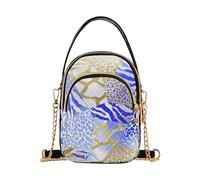 Blu Oro Irregolare Marmo Leopard Print borse alla moda per le donne borsa a tracolla con multi tasche borse per la festa della mamma