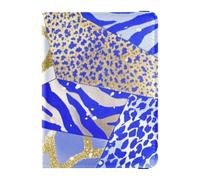 Blu Oro Irregolare Marmo Leopard Print Porta passaporto in pelle per gli uomini di viaggio per viaggio Portafoglio Combo Documenti Organizer Holder Accessori per le donne Leggero, Stampa leopardo