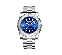 (blu)Orologio da uomo alla moda, di marca di lusso, dal design classico, al quarzo, in acciaio, alla