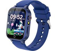 (Blu) Orologio intelligente per bambini con 26 giochi puzzle, fotocamera touchscreen HD, lettore musicale,