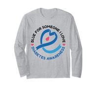 Blu per Qualcuno Che Amo - Supporto per la consapevolezza del diabete Maglia a Manica