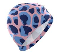 Blu pesca chiaro stampa leopardo nuoto grande per le signore Capelli corti nuoto impermeabile per gli uomini Protezione dei capelli e riduzione della resistenza gorros para nadar en piscina mujer