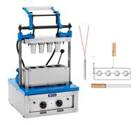 Blu Piastra per coni gelato - 100 - 120 cialde/ora - 55 x 70 mm - Royal Catering