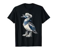 Blu Piedi Booby Cowboy Vintage Cowgirl Western Country Maglietta