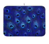 Blu Piuma Di Pavone Riutilizzabile Piatto Mat 18x24 Rettangolo Grande Scolapiatti stuoie Decorativo Home Decor Essentials