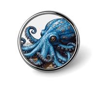 Blu Polpo Distintivo Rotondo Carino Spilla Cappelli Giacche Decorazione Personalizzata Spilla Abbigliamento Gioielli Accessori per Festa di Nozze Regalo
