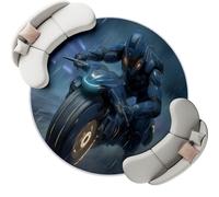 Blu profondo 100 cm Tappeto Rotondo Arte digitale Motociclette Il futuro per Camera Bambini e Salotto, Tappeto Morbido Lavabile,Ideale per Case con Animali Domestici e Zone ad Alto Traffico