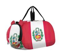 Blu Ragazze Tote Duffle Bags Viaggio Pernottamento Weekender Duffel Carry on Duffel Bag Ragazzi con Tracolla, Bandiera dello stato del Perù, classico