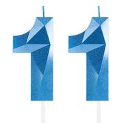 Blu Reale Candele per 11° Compleanno, Decorazioni Unisex per Ragazzi e Ragazze - Numero 11 3D Candele per Torte, Cima Candela Zaffiro Blu - Accessori per Feste di Compleanno, Matrimoni e Anniversari