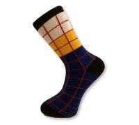 Blu Reale, Giallo e Bianco Quadri Uomo Cotone Calzini Di Frederick Thomas