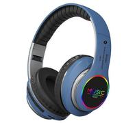 (Blu) Regalo di Natale 2025 Auricolare Bluetooth 5.0 multifunzione con microfono LED stereo e radio FM