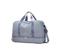 (blu (regalo)) Valigia spaziosa con scomparti separati per bagnato e asciutto, ideale come borsa a tracolla