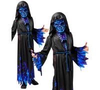 Blu Repaer Costume Scheletro Grim Reaper Halloween Ragazzi Costume + Maschera