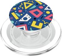 Blu Retro 80s 90s Fun Form Line Pattern PopSockets PopGrip per MagSafe