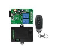 (Blu) Ricevitore e trasmettitore relè RF a 2 canali AC220V 433 MHz universale senza fili per telecomando