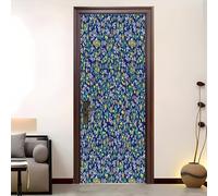 Blu Rimovibile Creative Poster per Porte,Arte Sticker Autoadesivo | Pvc Adesivi Buccia e Bastone Margherita Boema per Soggiorno Camera da Letto Porte Deco Poster Murale 82x200 cm