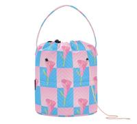 Blu Rosa A Scacchi Modello Rosa Calla Lily Ago Stoccaggio con Fori Fornitura Crochet per Ferro da Maglia Bolsa para Crochet