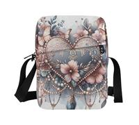 Blu Rosa Barocco Farfalla Cuore Messenger Borse Uomo Crossbody Donna Borsa Cross Body Tracolla Regolabile per Viaggi Sport all'aria aperta