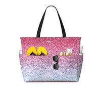 Blu Rosa e Viola Colori Pastello Stampa Spiaggia Viaggio Borsa Smart Pocket Tote Estate Vacanze Escursionismo Campeggio Attività all'aperto