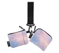 Blu Rosa Marmo Texture Chic Delle Donne Sacchetti Della Moneta Titolare di Carta Piccolo Staccabile della Carta Organizer Borsa con Cinturino Da Polso per Le Donne 2 Pz Mujer para