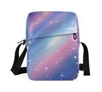 Blu Rosa Star River Universe piccola borsa messenger per gli uomini borse a tracolla borsa a tracolla per viaggio tracolla regolabile per business sport all'aria aperta