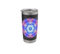 Blu Rosso Giallo Fiamma Metatron Cube Mandala Forme Mania Bicchiere termico in acciaio inox doppia parete