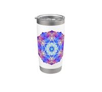 Blu Rosso Giallo Fiamma Metatron Cube Mandala Forme Mania Bicchiere termico in acciaio inox doppia parete