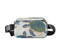 Blu Rosso Tartaruga Carino Cross Body Bag Belt Pack per Uomo Donna Piccolo con Cinghia Regolabile per Viaggi Palestra Lavoro cintura para mujer, Tartaruga blu rossa, moderno