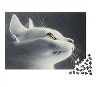 Blu russo Jigsaw Puzzle Impossible 1000Pcs Gatto carino Decorazione Per La Casa. Rilassamento E Intelligence Per Adulti E Bambini Da 12 Anni 1000pcs (75x50cm)