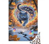 Blu russo Puzzle 1000Pcs English Shorthair gatto Jigsaw Puzzle Edugattoivo Puzzle Idea Regalo Puzzle Giochi Per Adulti E Ragazzi 1000pcs (75x50cm)