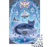 Blu russo Puzzle Impossibili 1000Pcs Castello della neve del ghiaccio Decorazione Per La Casa. Giochi Rilassamento E Intelligence Per Adulti E Ragazzi Da 14 Anni 1000pcs (75x50cm)