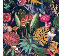 Blu Scuro Carta da Parati Geometrico Metallica Tropical Animali Floreale Trellis