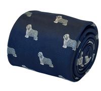 Blu Scuro Cravatta Con Old English Cane da Pastore Dulux Stile Frederick Thomas