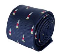 Blu Scuro Cravatta da Uomo Lighthouse Oceano Nautico Design Da Frederick Thomas