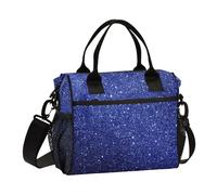 Blu Scuro Glitter Starry Grande Capacità Grande Borsa Isolata Pranzo con Tracolla Lunch Box per Scuola Superiore per Università bolsas termicas para comida