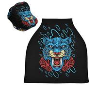 Blu Scuro Rosa Lupo Tigre Art Passeggino Tettoia Copri Seggiolino Copertura Infermieristica Auto per Bambini per L'Allattamento Al Seno Morbido Traspirante Elastica Tettuccio