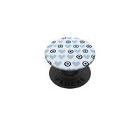 Blu scuro scuro Evil Eye Greco Eye Cute Heart Eye Pattern PopSockets PopGrip Adesivo