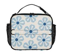 Blu Semplice Floreale A Prova Di Perdite Portatile Delle Donne Lunch Bag Cooler Tote Box con Tracolla Rimovibile per Lavoro & Scuola Bolsa de lonchera para ninos