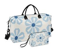 Blu Semplice Floreale Decorativo Grande Viaggio Duffel Bagaglio Palestra Duffel Bag con Cinghia Regolabile per Trekking Impermeabile bolso para