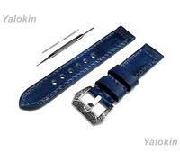 Blu Spazzolato Cinturino IN Pelle per Garmin Approach S50,S44,S40 & D2 Air -B20