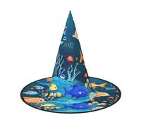 Blu subacqueo mondo di pesci 1 PC Halloween Strega Cappello Costume Party Hat Adatto per Stage Play Accessori
