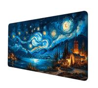 Blu Tappetino Mouse XXL 1200 x 600 x 3 mm, Tappetino Mouse Cielo Stellato Mousepad con Bordi Cuciti, Impermeabile Tappeto Scrivania Base in Gomma Antiscivolo Sottomano Scrivania per Laptop -hjw2506G6